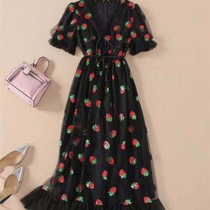 NWOT Black Strawberry Dress!